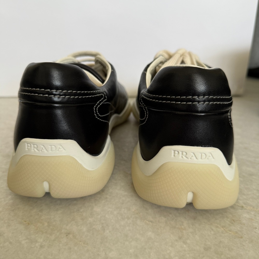 Prada re-edition Men's Black Nappa Leather Sneakers Shoes 2EE429, Size UK 7 - Picture 11 of 16